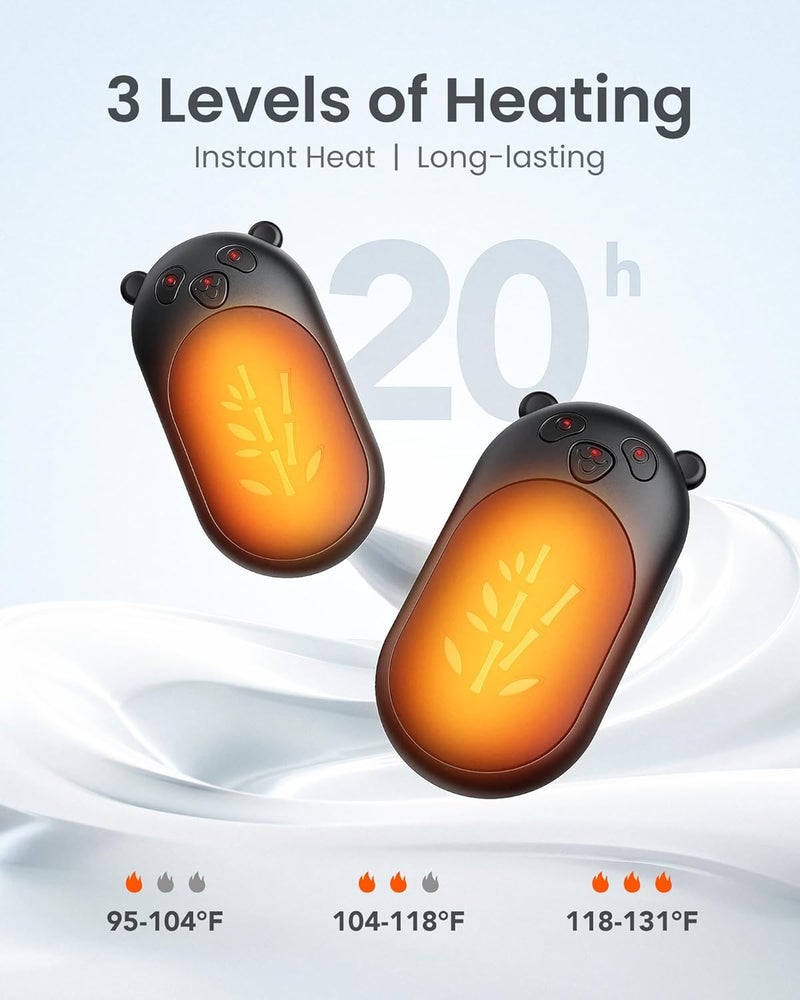AaoLin Hand Warmers Rechargeable 2 Pack, 6000mAh Electric Hand Warmer Reusable, 20Hrs Long Heating, Portable Pocket Heater Handwarmer for Women Men, Outdoor Camping, Hunting Gear - Image 3